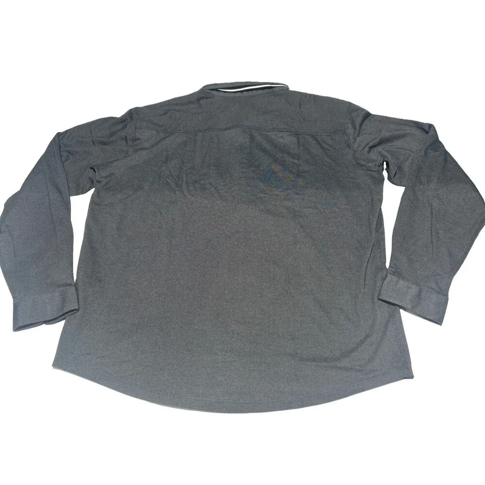 Devon & Jones Mens Large Button Up Shirt Long Sleeve Dark Grey Heather DG230 NWT